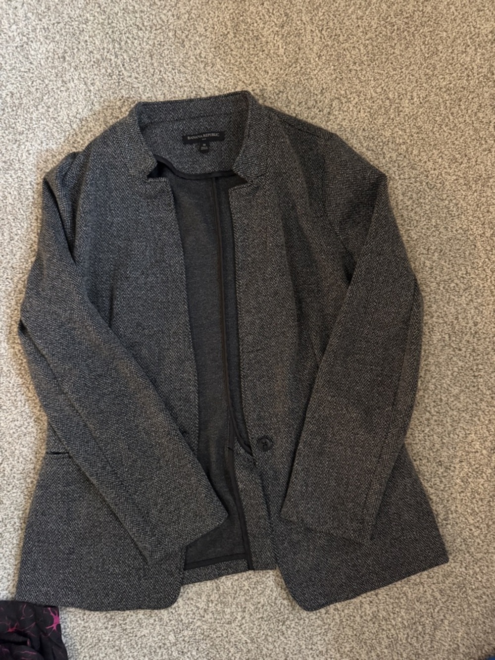 Banana Republic  Gray Herringbone Blazer Jacket